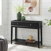 West Valley Interiors Black Chloe 2 Drawer 1 Shelf Console Table ...