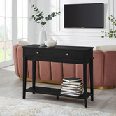 West Valley Interiors Black Chloe 2 Drawer 1 Shelf Console Table