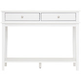 In Home Furniture Style White Chloe 2 Drawer 1 Shelf Console Table
