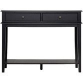 West Valley Interiors Black Chloe 2 Drawer 1 Shelf Console Table