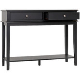 West Valley Interiors Black Chloe 2 Drawer 1 Shelf Console Table