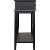 West Valley Interiors Black Chloe 2 Drawer 1 Shelf Console Table