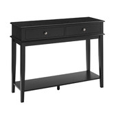 West Valley Interiors Black Chloe 2 Drawer 1 Shelf Console Table