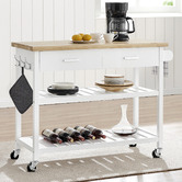 West Valley Interiors Kitchen Island Cart with Open Shelves