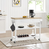 West Valley Interiors Kitchen Island Cart with Open Shelves