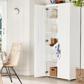 In Home Furniture Style White Montreal Double Door Tall Cupboard