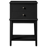 West Valley Interiors Black Chloe 2 Drawer Bedside Table