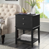 West Valley Interiors Black Chloe 2 Drawer Bedside Table