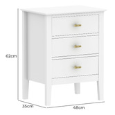 West Valley Interiors Harper 3 Drawer Bedside Table