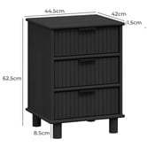 West Valley Interiors Astar 3 Drawer Bedside Table