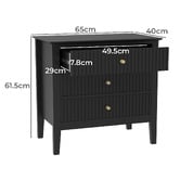 West Valley Interiors Large Amara 3 Drawer Bedside Table