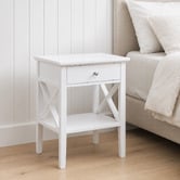 West Valley Interiors White Long Island 1 Drawer Bedside Table