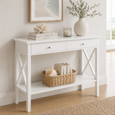 West Valley Interiors White Long Island 2 Drawer Console Table