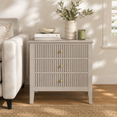 West Valley Interiors Large Amara 3 Drawer Bedside Table