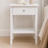 West Valley Interiors White Long Island 1 Drawer Bedside Table