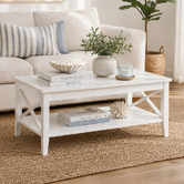 West Valley Interiors White Long Island Rectangular Coffee Table