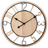 Toki 60cm Light Timber Gabe Silent Wall Clock