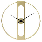 Toki 60cm Gold Clover Metal Wall Clock