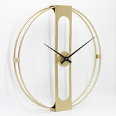 Toki 60cm Gold Clover Metal Wall Clock