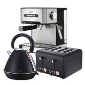 Utilia 3 Piece Xavier Toaster, Kettle &amp; Espresso Machine Set