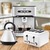 Utilia 3 Piece Xavier Toaster, Kettle &amp; Espresso Machine Set