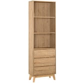 Core Living Natural Anderson 3 Shelf Bookcase