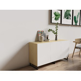 Core Living Natural & White 3 Door Moore Sideboard | Temple & Webster