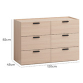 Core Living Light Oak Marriott 6 Drawer Chest