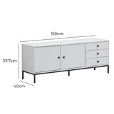 Core Living Julian 2 Door 3 Drawer Wooden Sideboard