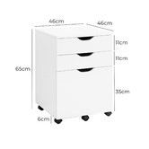 Core Living Belle 3 Drawer Mobile Pedestal Storage Unit