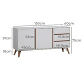 Core Living Dawson 2 Door 3 Drawer Buffet