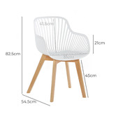 Core Living Lilly Beech Wood Bucket Dining Chairs