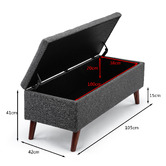 Core Living Marcelline Button Tufted Storage Ottoman Bench