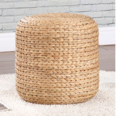 Core Living Tabitha Round Water Hyacinth Pouffe