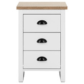 Core Living White &amp; Natural East Hastings 3 Drawer Bedside Table
