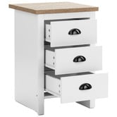 Core Living White &amp; Natural East Hastings 3 Drawer Bedside Table