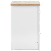 Core Living White &amp; Natural East Hastings 3 Drawer Bedside Table