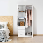 Core Living White Morana 2 Door 3 Drawer Wardrobe