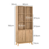Core Living Natural Anderson 6 Shelf Bookcase