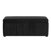 Core Living Beryl Velvet Storage Ottoman Bench