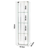 Core Living Waldo 4 Shelf Glass Display Cabinet