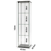 Core Living Waldo 4 Shelf Glass Display Cabinet