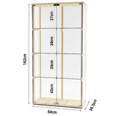 Core Living Bramwell 2 Door Glass Display Cabinet