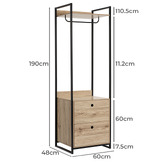 Core Living Hensley 2 Drawer Open Wardrobe
