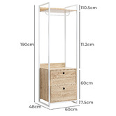 Core Living Hensley 2 Drawer Open Wardrobe
