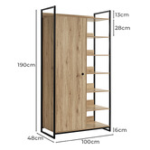 Core Living Hensley 7 Shelf Wardrobe