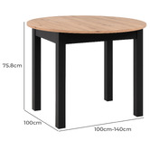 Core Living Adler Round Extendable Dining Table