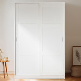 Core Living White Morana 1 Shelf Sliding Doors Wardrobe