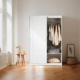Core Living White Morana 1 Shelf Sliding Doors Wardrobe