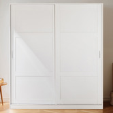 Core Living White Morana 2 Drawer Sliding Doors Wardrobe